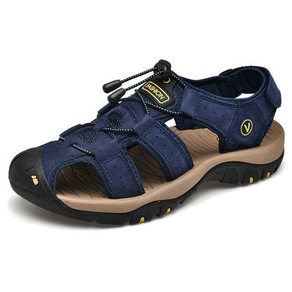 glide-leder-wandersandale-herren-blau Blau