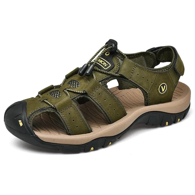 glide-leder-wandersandale-herren-grun Grün