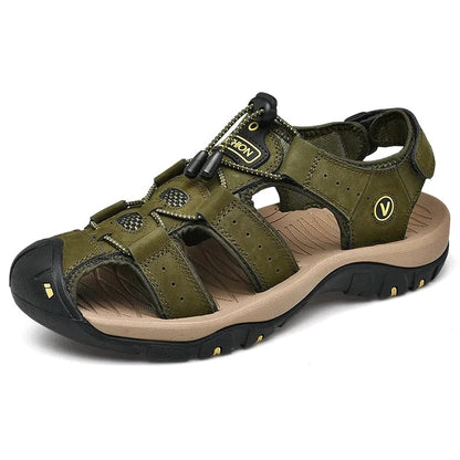 glide-leder-wandersandale-herren-grun Grün