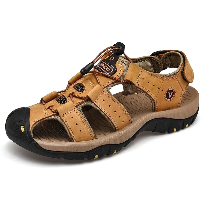 glide-leder-wandersandale-herren-hellbraun Hellbraun