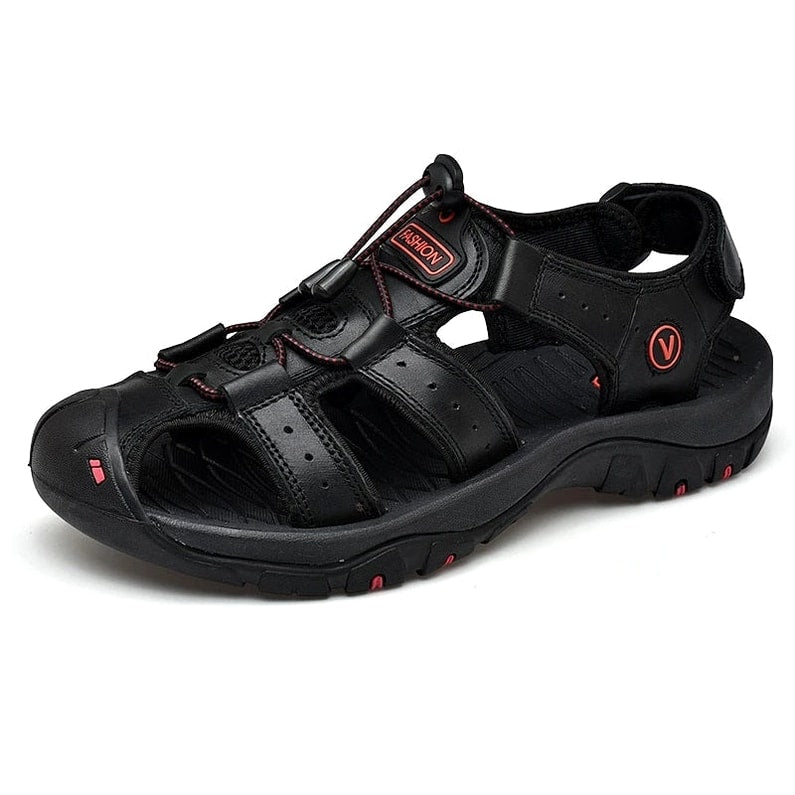 glide-leder-wandersandale-herren-schwarz Schwarz