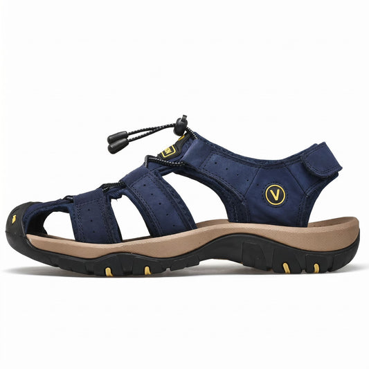 Glide Wandersandale Orthopädisch Leder Geruchshemmend Blau