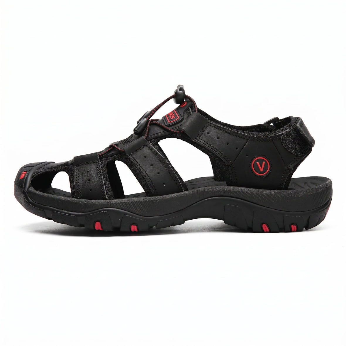Glide Wandersandale Orthopädisch Leder Geruchshemmend Schwarz