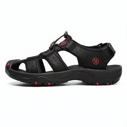 Glide Wandersandale Orthopädisch Leder Geruchshemmend Schwarz