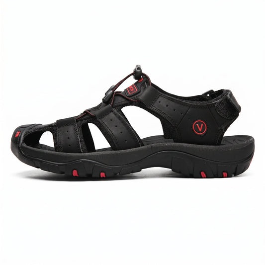 Glide Wandersandale Orthopädisch Leder Geruchshemmend Schwarz