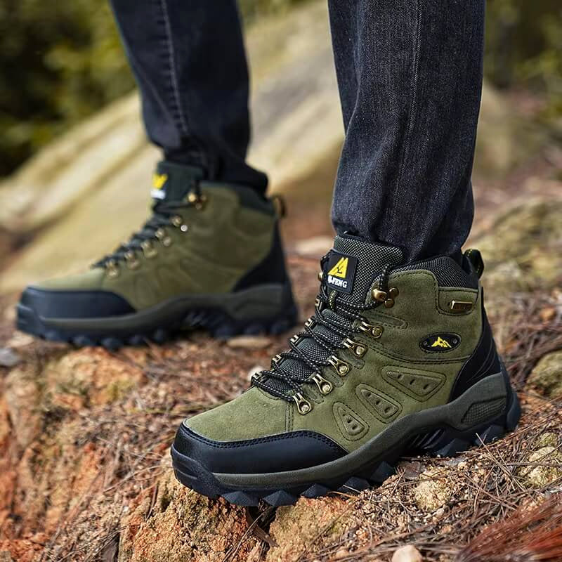 Terrain Leder-Wanderstiefel Wasserdicht Wanderschuhe Grün image 2