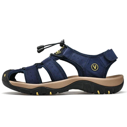 Glide Wandersandale Orthopädisch Leder Geruchshemmend Blau image 3