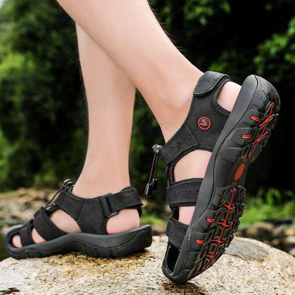 Glide Wandersandale Orthopädisch Leder Geruchshemmend Schwarz image 6