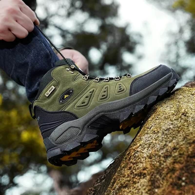 Terrain Leder-Wanderstiefel Wasserdicht Wanderschuhe Grün image 7